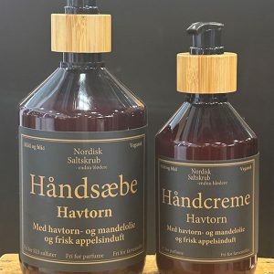 Gavepakke, Håndsæbe og håndcreme Havtorn, med duft af appelsin